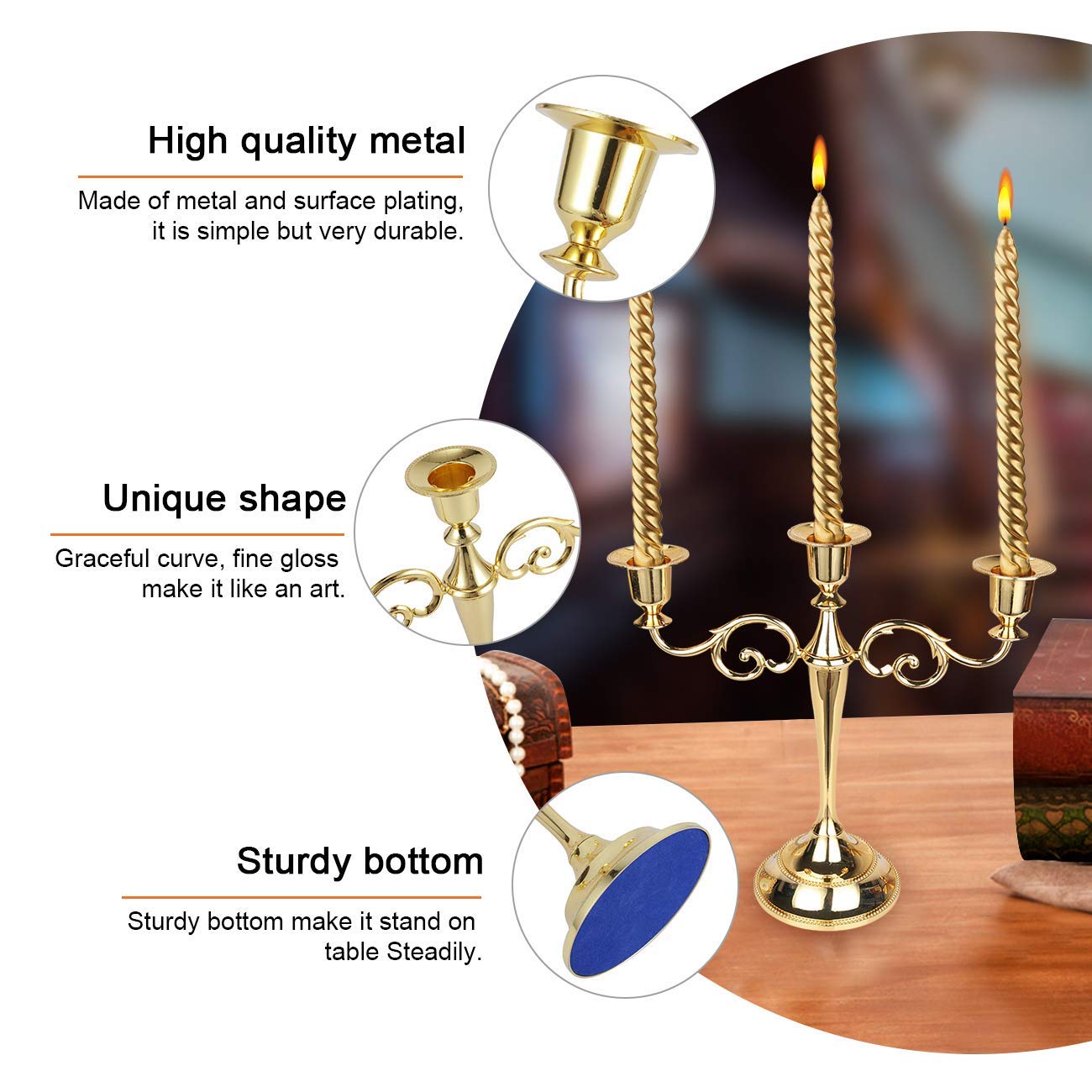 キャンドルスタンド　3連　3本　燭台　蝋燭台　ろうそく台　インテリア キャンドルスタンド キャンドルホルダー 3本立て 灯燭台 蝋燭